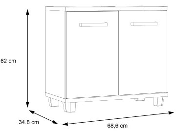 Fürdőszobai szekrény VENOM antracit/barna
