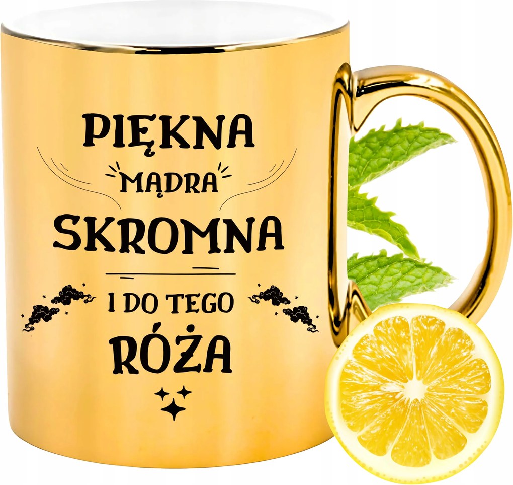 Prémium Arany Csillogó Bögre Rózsa Ajándék Nyomtatott Fotóval