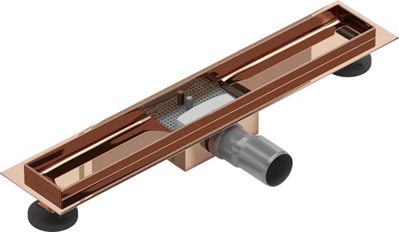 Mexen Flat lineáris lefolyó test 60 cm, rózsaarany - 1615060