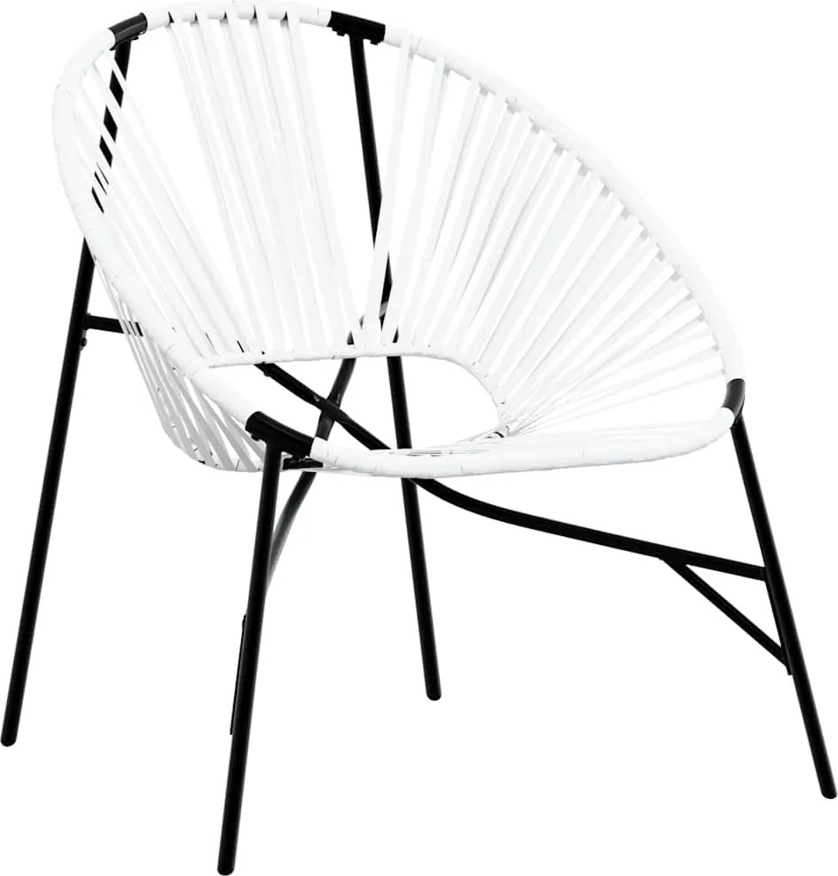 vidaXL fekete fehér polyrattan kerti tojás szék
