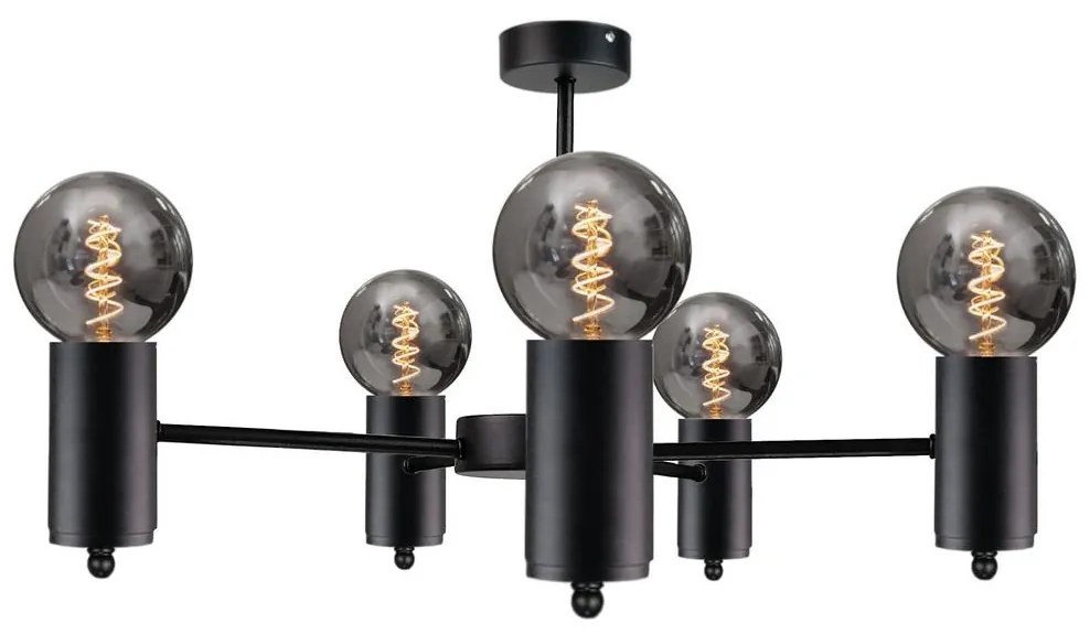 Csillár rúdon ARD 5xE27/60W/230V fekete