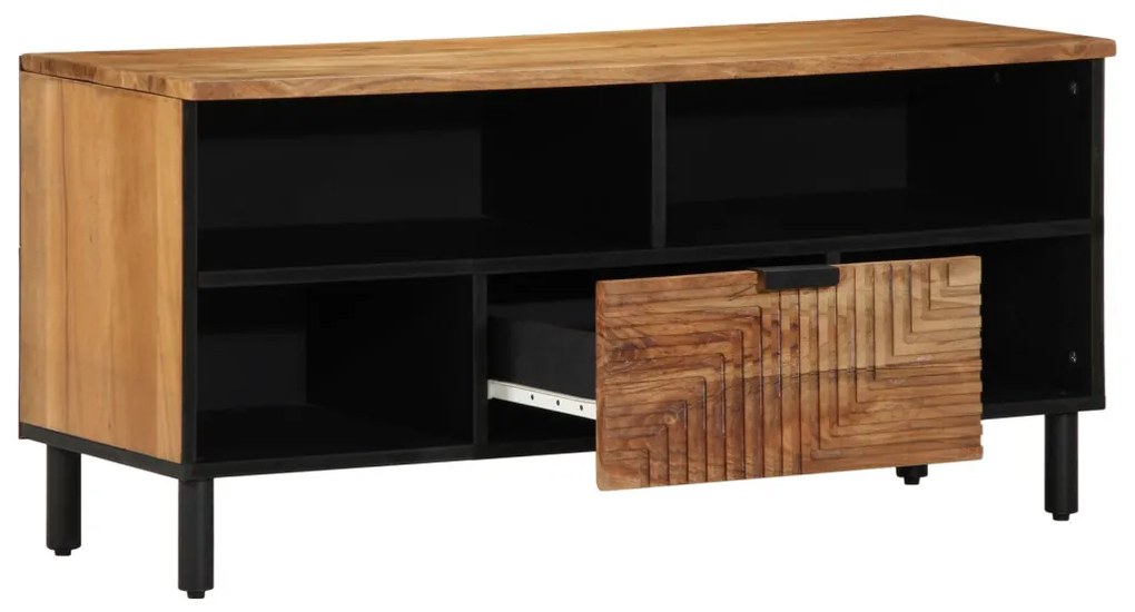 TV állvány 100x33,5x46 cm Tömör akácfából