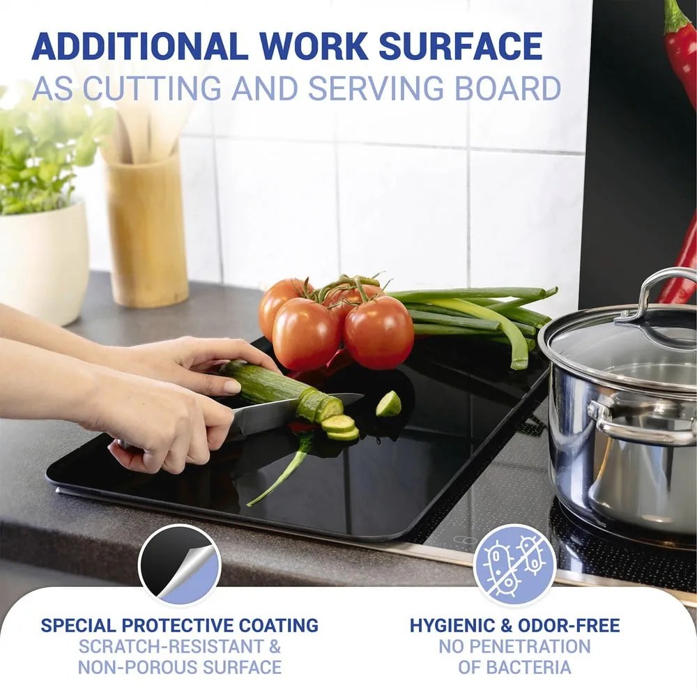 Edzett üveg tűzhely fedőlap szett 2 db-os 30x52 cm Peperoni – Wenko