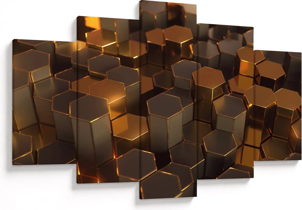 Kép - bronz hatszögek (150x105 cm)