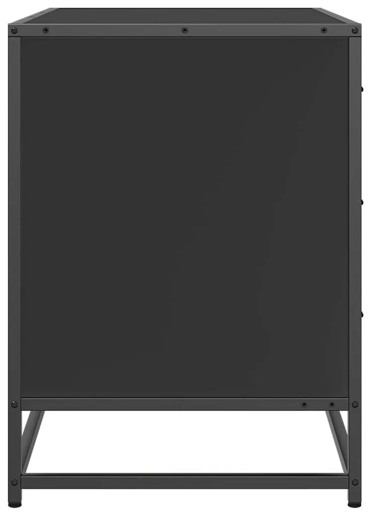 fekete szerelt fa fiókos szekrény 70x41x56 cm