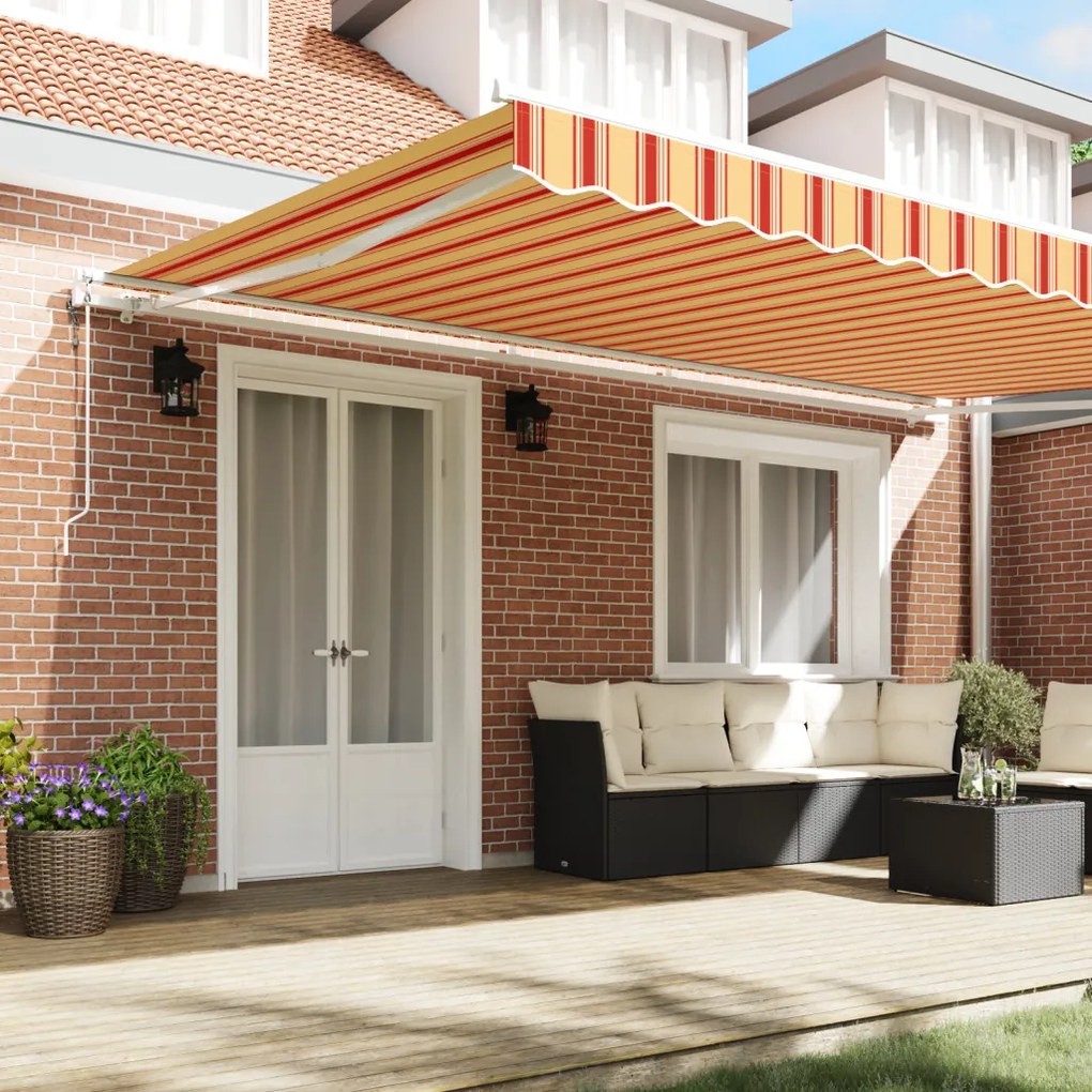 Automatikus behúzható napellenző Sárga és Narancs 500x300 cm