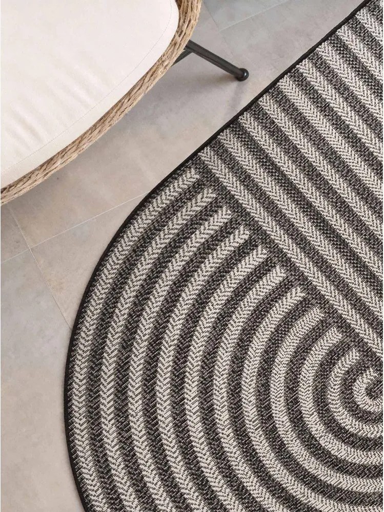 Fekete-krémszínű kültéri-beltéri szőnyeg 160x230 cm Haringey Woodfield – Ted Baker