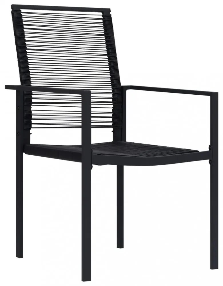 2 db fekete PVC rattan kerti szék