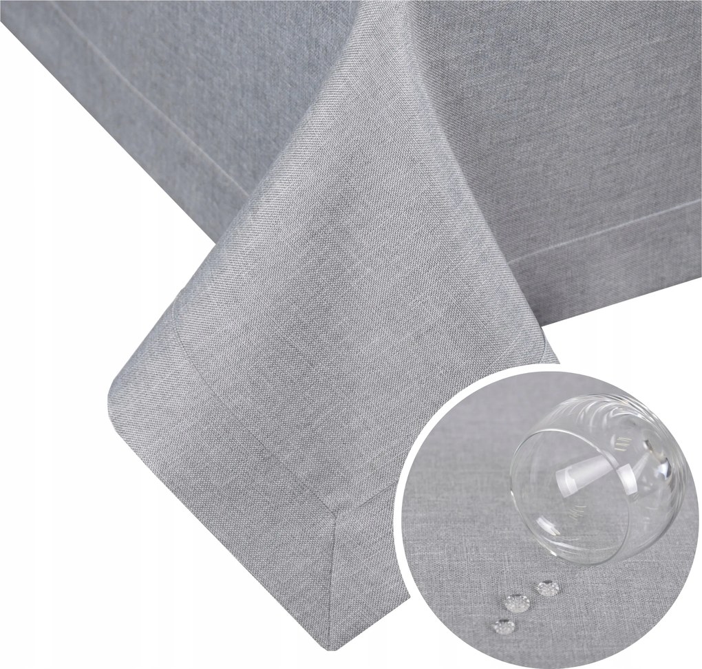 Abrosz Foltálló Panama 140x260 Szürke Abrosz Dekoratív Asztal Sima