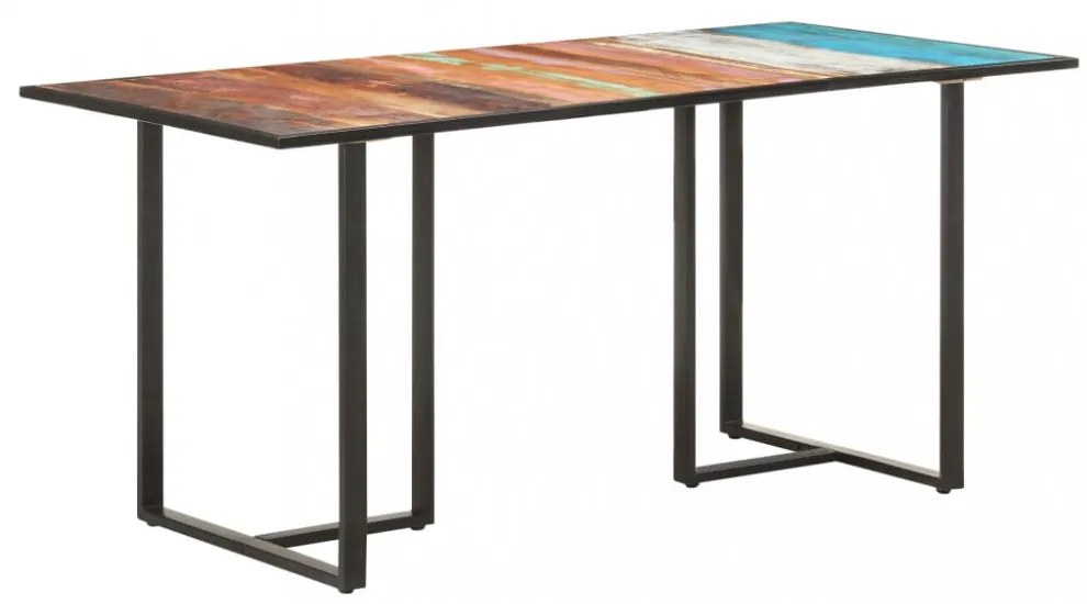 tömör újrahasznosított fa étkezőasztal 160 cm