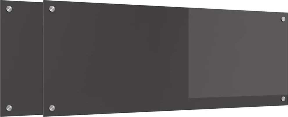 vidaXL Konyhai splashback 2 pcs Sötétszürke 110 x 40 cm edzett üveg