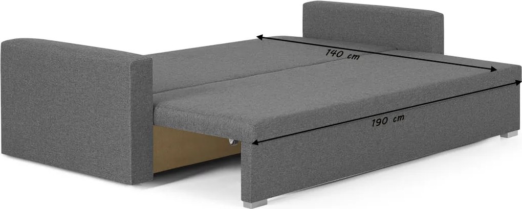 MONDI Háromszemélyes kinyitható kanapé Világosbarna