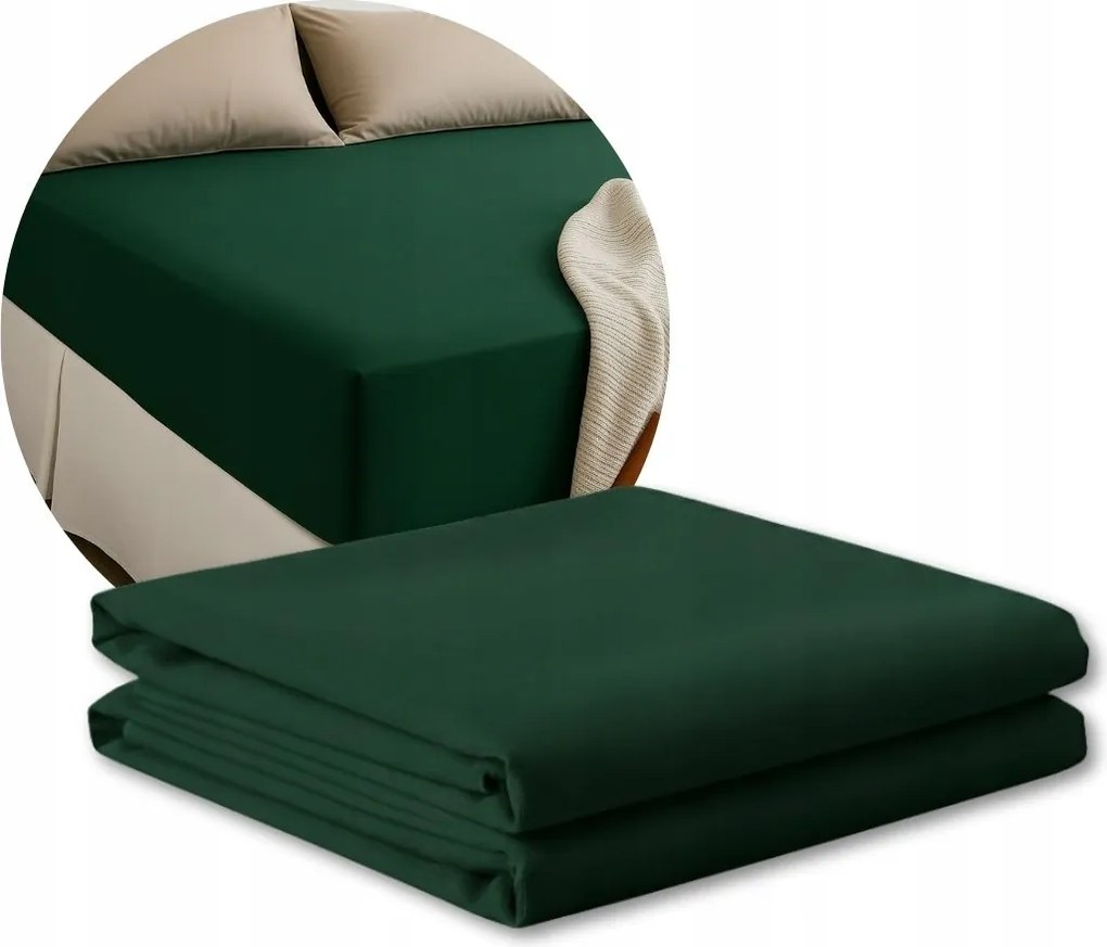 Lepedő 200x80 zöld Jersey gumis 80x200 Matrac Lengyel