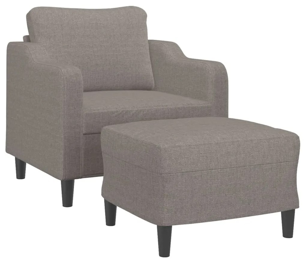 tópszínű szövet kanapéfotel lábtartóval 60 cm