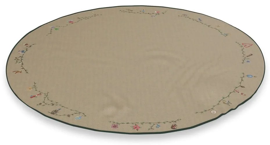 Bézs pamut kerek karácsonyfatalp takaró karácsonyi mintával ø 130 cm Hammershøi Christmas – Kähler Design
