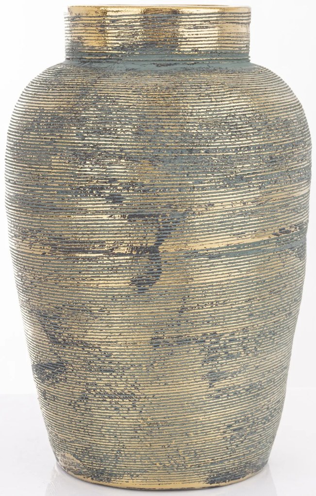 Váza kerámia kék, arany 31x20x20cm