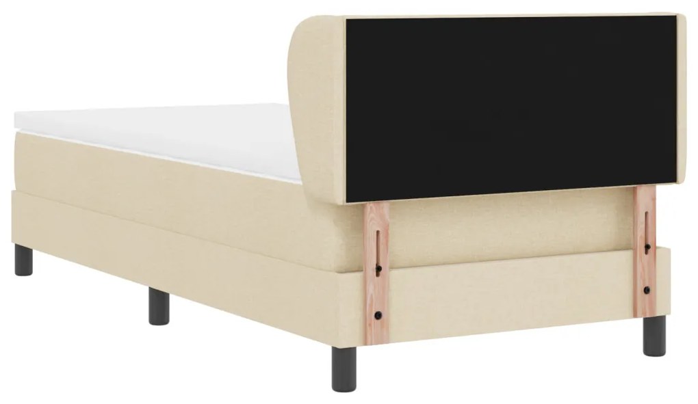 Boxspring Ágy Mattal Krém 100x200 cm Textil