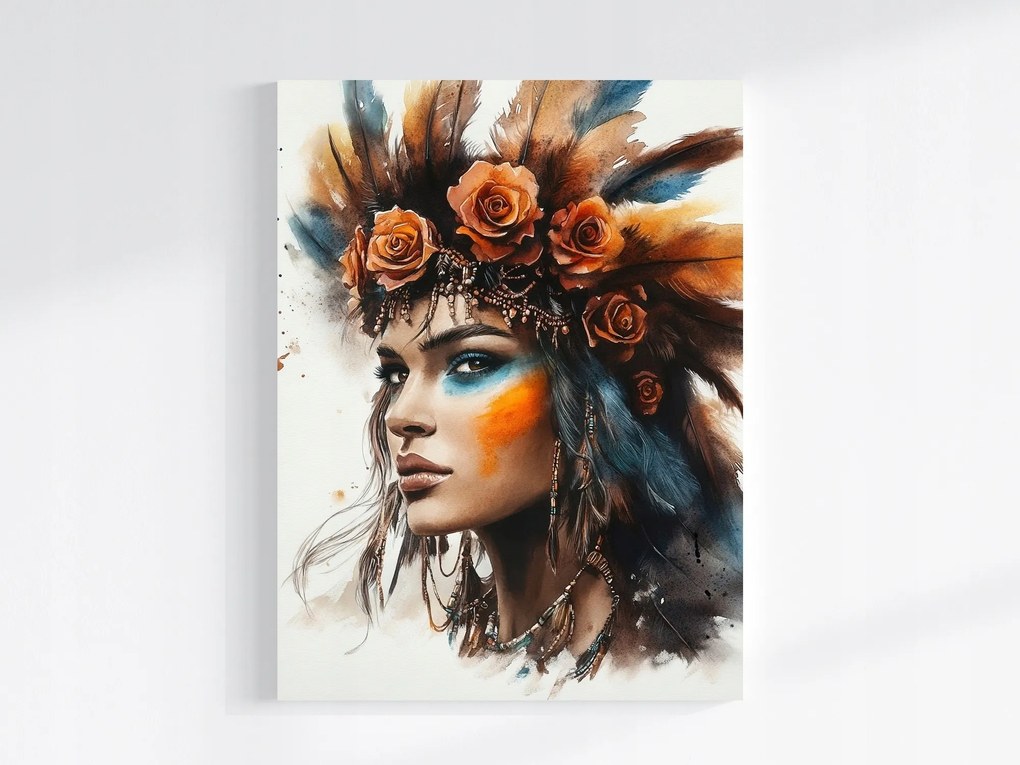 Canvas Vászonkép Portré Nő Indián Amerika Etno Boho 60x80