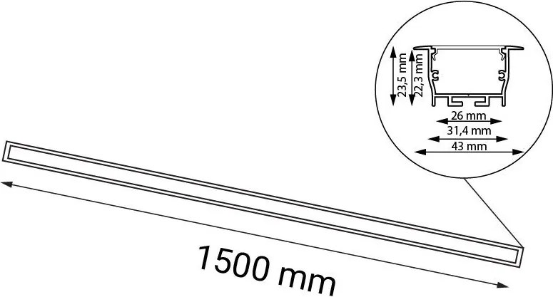 Antigo Hiate 1834 Beépíthető spotlámpa 2x30W/LED 3000K 3924lm IP20