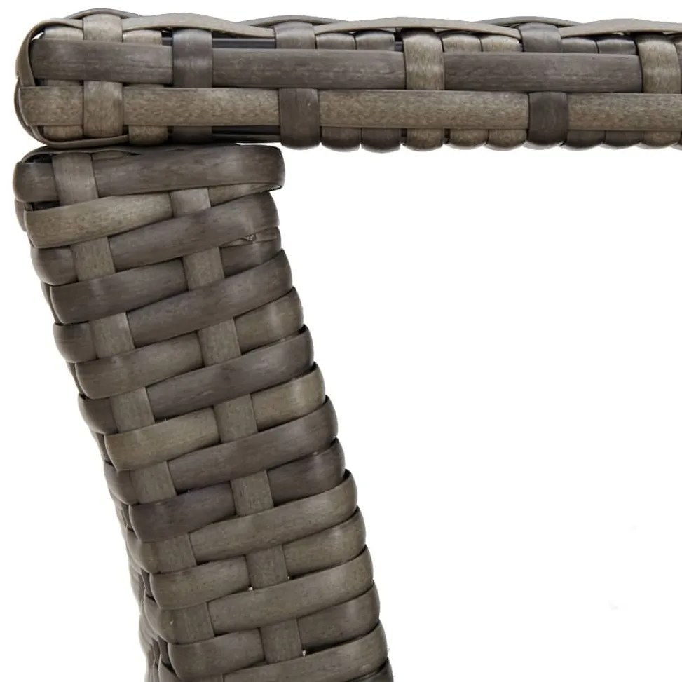 Szürke polyrattan dohányzóasztal 100 x 50 x 40 cm