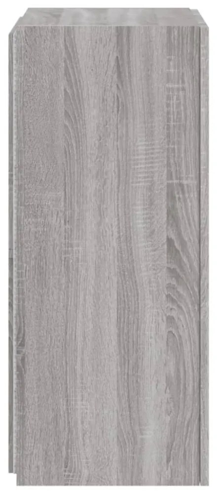 szürke sonoma színű fali TV-szekrény LED-ekkel 40,5x35x80 cm