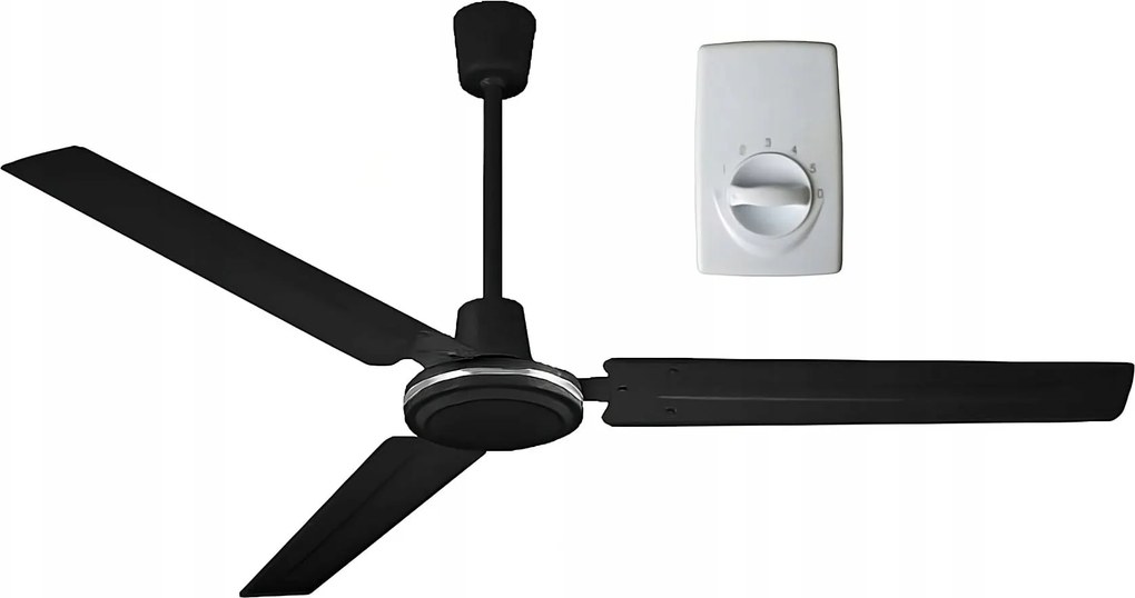 Torus Mennyezeti ventilátor Fekete 142cm Falra szerelhető ventilátor