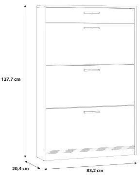 Cipőtároló KAVI artisan tölgy