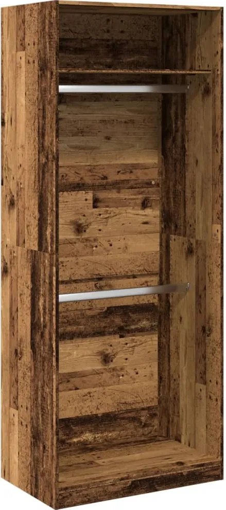 vidaXL antik fa színű szerelt fa ruhásszekrény 80 x 50 x 200 cm