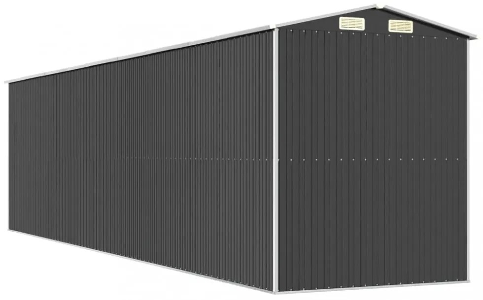 antracitszürke horganyzott acél kerti fészer 192 x 772 x 223 cm
