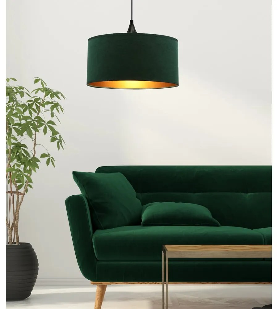 Petróleumkék függőlámpa textil búrával ø 30 cm Maloto – Candellux Lighting