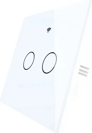 Érintőkapcsoló üveg dupla Wifi+rf nélkül N Tuya fehér