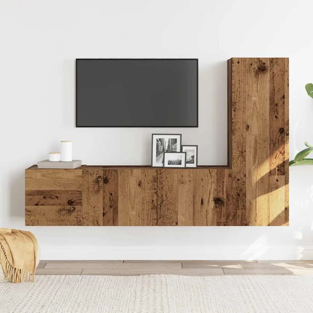 falra szerelhető TV szekrények 3 db régi fa szerelt fa