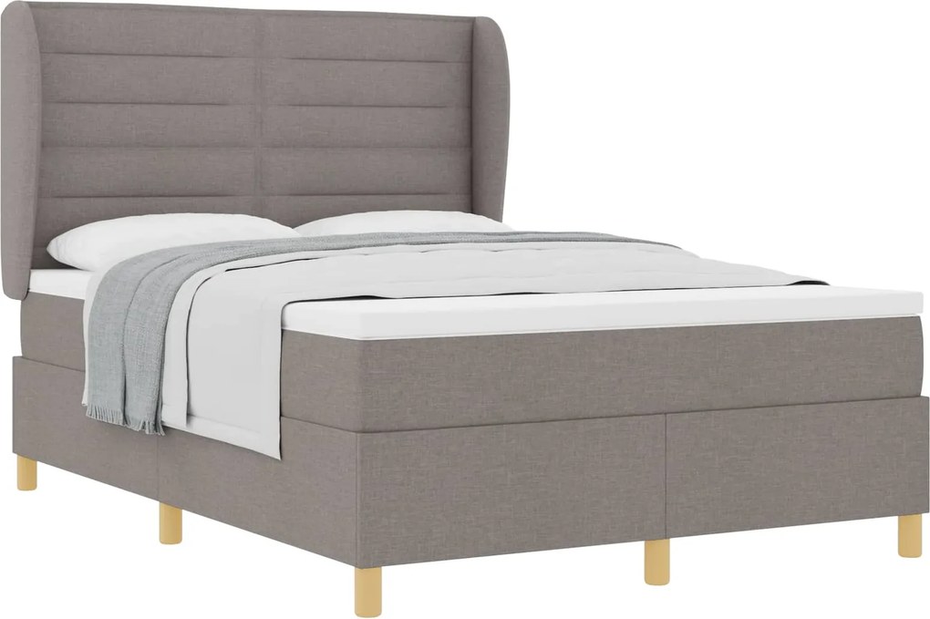 vidaXL Boxspring ágy matraccal Sötétszürke 90x190 cm Szövet Tópszínű