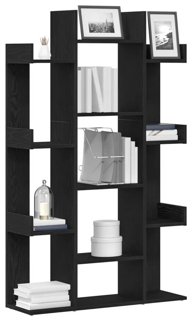 Fekete Tölgy Könyvespolc 86x25,5x140 cm Ipari Fa