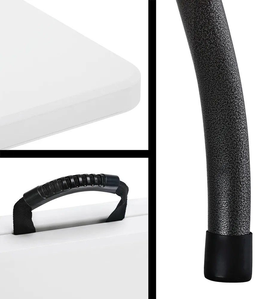 Casaria® Fehér összecsukható asztal - 220 x 70 x 72 cm