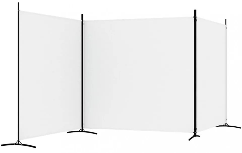 2 paneles fehér szövet térelválasztó 525x180 cm