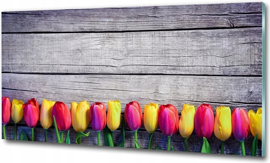 Fotó üvegkép Tulipánok a fán 100x70