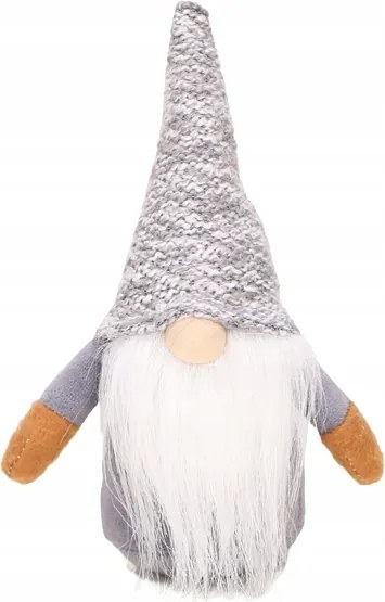 Csillogó ezüst színű manó 36cm.