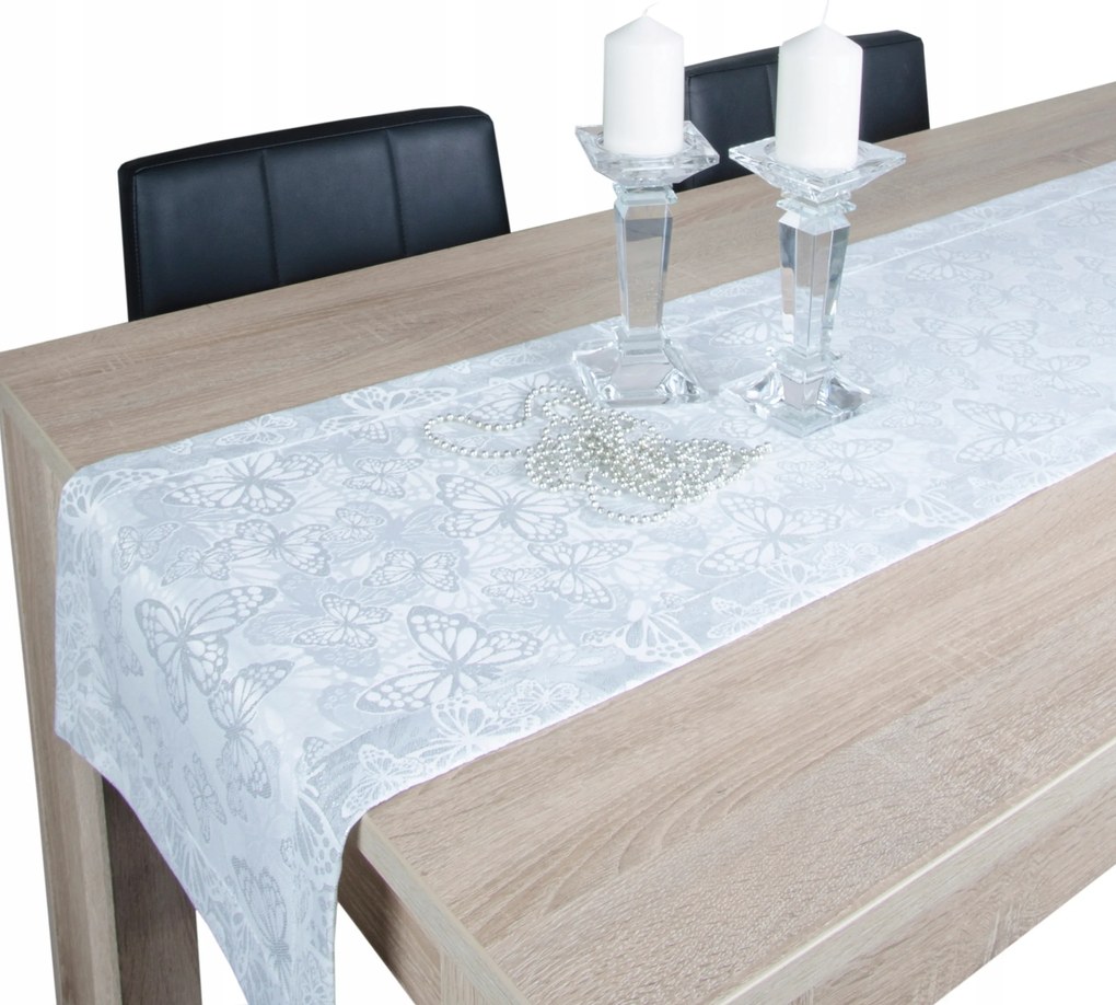 Foltálló öv Pillangó 40x140 asztali futó ezüst