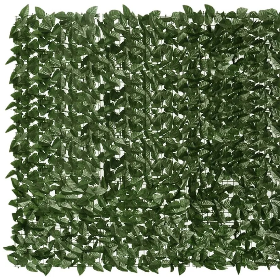 sötétzöld leveles erkélyparaván 200 x 150 cm