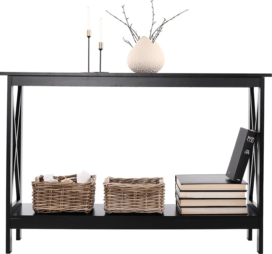 Konzolasztal, fekete, APOLOS