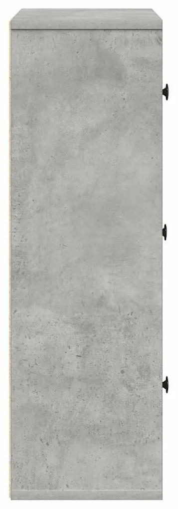 betonszürke szerelt fa könyvespolc 60x24x76,5 cm