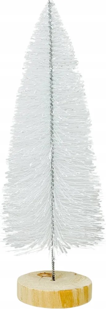 Mű Fehér Karácsonyfa Törzsen, Díszekhez És Kompozíciókhoz, Zsinóros, 25CM, Ünnepi