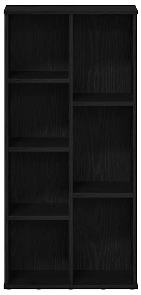 fekete tölgy szerelt fa könyvespolc 50x25x104 cm