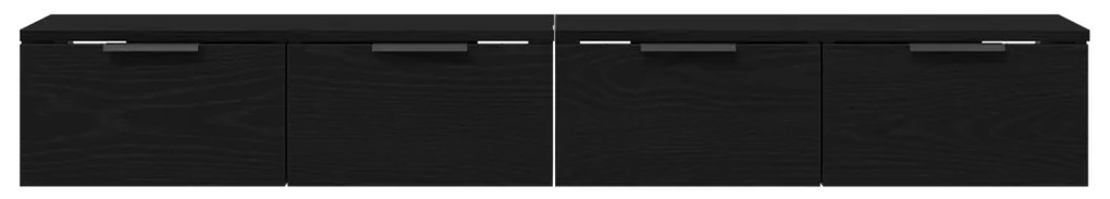 Fali Szekrények 2 db Fekete tölgy 68x30x20 cm Mérnöki Fa