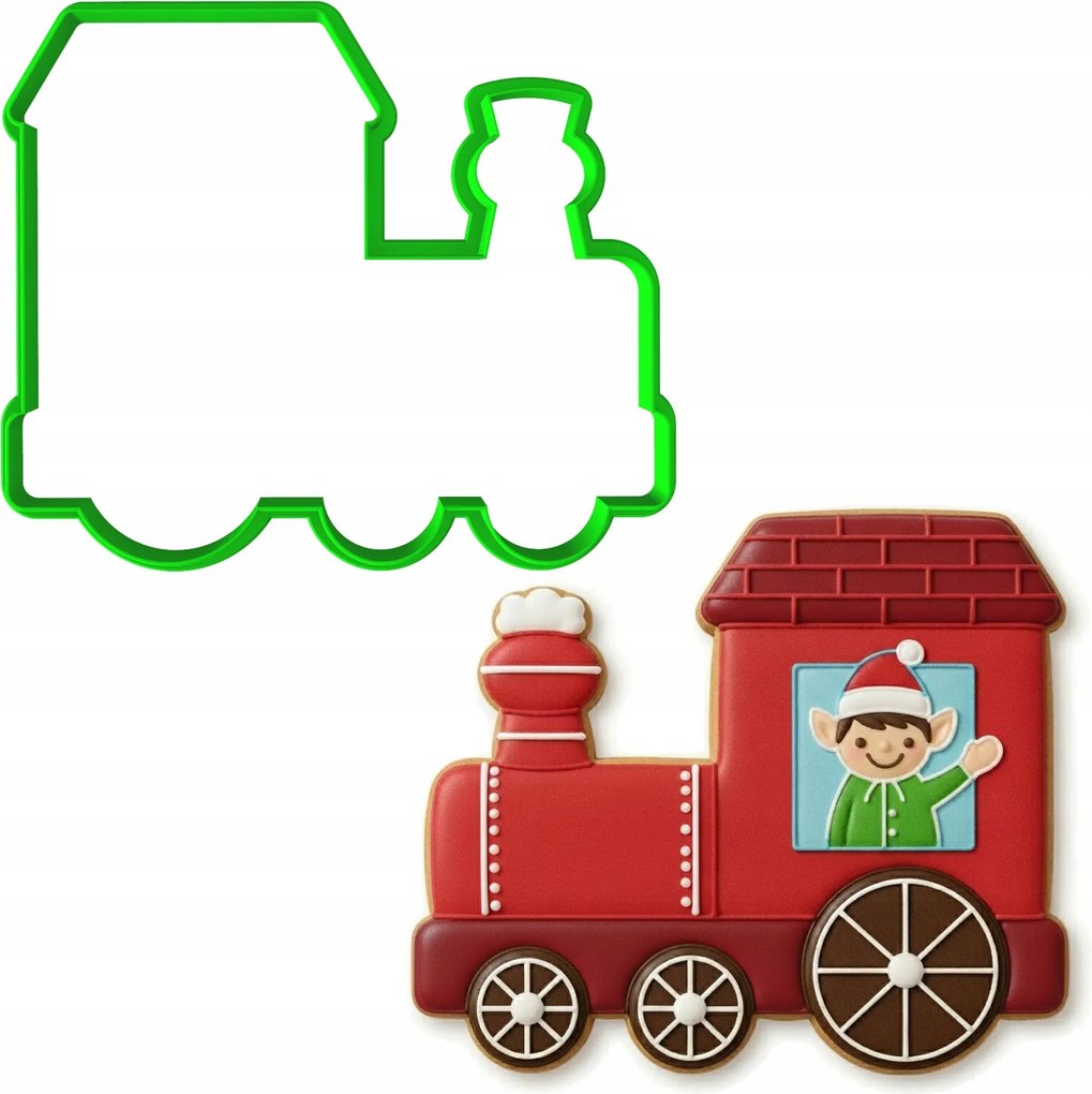 Karácsonyi Forma Karácsonyi Vonat Mozdony Ruha 12cm