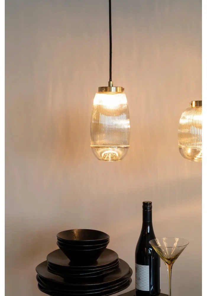 Aranyszínű függőlámpa üveg búrával ø 12 cm Robin - White Label