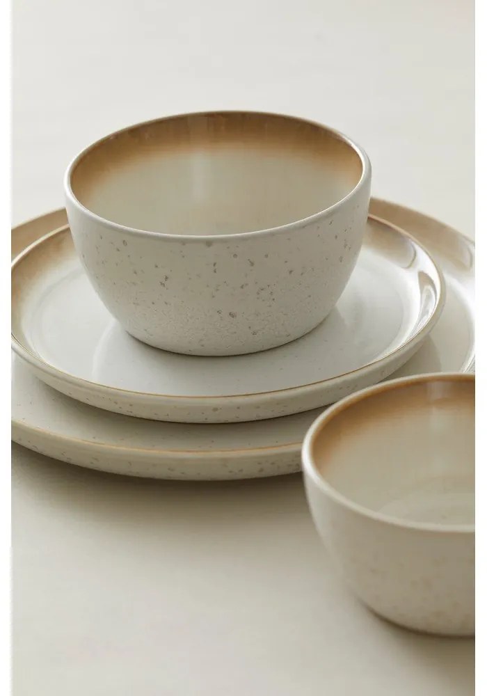 Basic Cream krémszínű agyagkerámia lapostányér, ⌀ 27 cm - Bitz