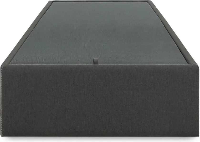 Fekete kárpitozott ágyneműtartós egyszemélyes ágy 90x190 cm Matters – Kave Home