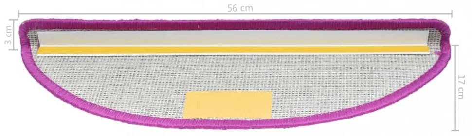 10 db lila lépcsőszőnyeg 56 x 17 x 3 cm